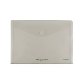 Sichttasche FolderSys FolderGreen®, A4 Querformat, B 335 x H 235 mm, Stärke 0,20 mm, mit Klettverschluss, 100 % PCR-PP, transparent, 10 Stück