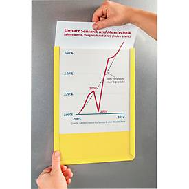 Sichttaschen, farbig, DIN A4 hoch, gelb, 10 Stück
