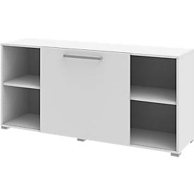 Sideboard mit Schiebefront TEQSTYLE, 2 Einlegeböden, B 1600 x T 434 x H 745 mm
