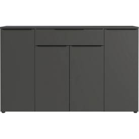 Sideboard Porto, mit 1 Schublade und 4 Türen, B 1610 x T 400 x H 1010 mm, graphit