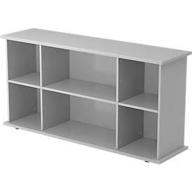 Sideboard TARA, l. 1661 x P 448 x H 840 mm, gris clair