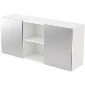 Sideboard TARVIS, 2 HC, avec portes coulissantes, l. 1600 x P 420 x H 748 mm, blanc