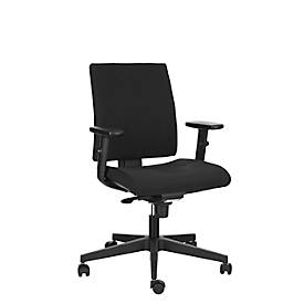 Siège de bureau NowyStyl Intrata, avec accoudoirs, mécanisme synchrone, assise profilée, noir 