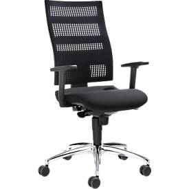 Siège de bureau SSI Proline Edition - synchrone - soutien ergonomique de la colonne vertébrale - arrondi pour les  genoux - avec accoudoirs - noir - Schäfer Shop Pure