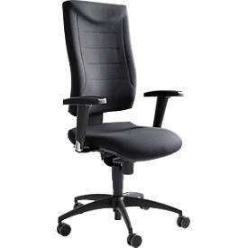 Siège de bureau SSI Proline P1 - mécanisme synchrone - soutien lombaire - arrondi pour les genoux - avec accoudoirs - noir - Schäfer Shop Pure