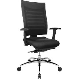 Siège de bureau SSI PROLINE S3 - synchrone - avec accoudoirs - dossier 3D en filet - assise spéciale soutien du bassin - noir/noir - Schäfer Shop Select
