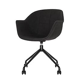 Siège de réunion GANT mobile, L 620 x P 575 x H 850 mm, pivotant sur 360°, roulettes, rembourrée, polypropylène et acier laqué, antistatique/noire , jeu de 2