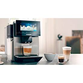 Siemens Kaffeevollautomat TQ903DZ3 EQ.900 plus, für Bohnen, 1500 W, bis 2,3 l/370 g, Fernzugriff, inkl. Zubehör, silber-schwarz