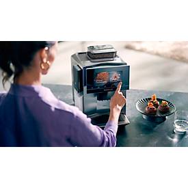 Siemens Kaffeevollautomat TQ903DZ3 EQ.900 plus, für Bohnen, 1500 W, bis 2,3 l/370 g, Fernzugriff, inkl. Zubehör, silber-schwarz