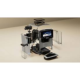 Siemens Kaffeevollautomat TQ903DZ3 EQ.900 plus, für Bohnen, 1500 W, bis 2,3 l/370 g, Fernzugriff, inkl. Zubehör, silber-schwarz