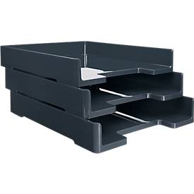 SIGEL Ablagekorb eyestyle, DIN A4, ABS-Kunststoff, stapelbar, dunkelgrau