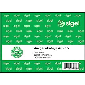 sigel® Ausgabebeleg AG615, DIN A6, 50 Blatt, rosa