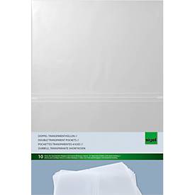 Sigel Doppel-Transparenthüllen, Format A4, für Speisekarten-Mappen mit Gummi-Bindung, Kunststoff, transparent, 10 Stück