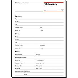 sigel® Fahrtenbuch für PKW FA513, DIN A5 hoch, 32 Blatt, mit Klammerheftung