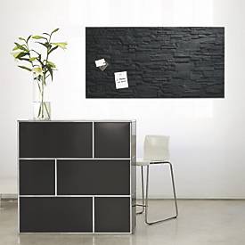 SIGEL Glas-Magnettafel Artverum, Ecken gefasert/poliert, inkl. 3 x Neodym-Magnete, B 910 x T 15 x H 460 mm, ESG, anthrazit