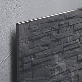 SIGEL Glas-Magnettafel Artverum, Ecken gefasert/poliert, inkl. 3 x Neodym-Magnete, B 910 x T 15 x H 460 mm, ESG, anthrazit