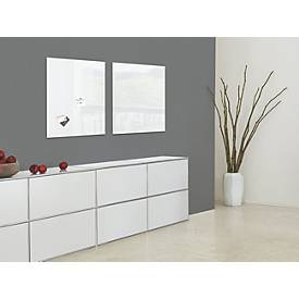 SIGEL Glas-Magnettafel Artverum, rahmenlos, freischwebend, inkl. 3 x Neodym-Magnete, B 480 x T 15 x H 480 mm, ESG, weiß