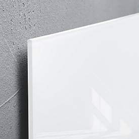 SIGEL Glas-Magnettafel Artverum, rahmenlos, freischwebend, inkl. 3 x Neodym-Magnete, B 480 x T 15 x H 480 mm, ESG, weiß