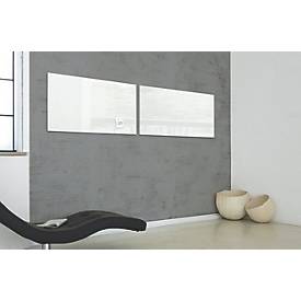 SIGEL Glas-Magnettafel Artverum, rahmenlos, freischwebend, inkl. 3 x Neodym-Magnete, B 910 x T 15 x H 460 mm, ESG, weiß