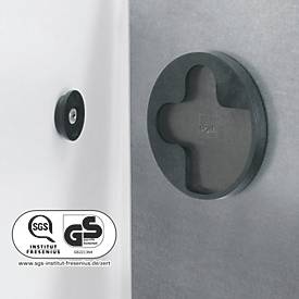 SIGEL Glas-Whiteboard Artverum, Ecken gefasert/poliert, magnetisch, inkl. 2 x Neodym-Magnete, B 1000 x T 15 x H 650 mm, ESG, schwarz