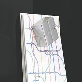 SIGEL Glas-Whiteboard Artverum, Ecken gefasert/poliert, magnetisch, inkl. 2 x Neodym-Magnete, B 1000 x T 15 x H 650 mm, ESG, schwarz