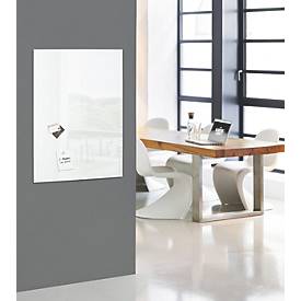 SIGEL Glas-Whiteboard Artverum, Ecken gefasert/poliert, magnetisch, inkl. 3 x Neodym-Magnete, B 1000 x T 15 x H 650 mm, ESG, weiß