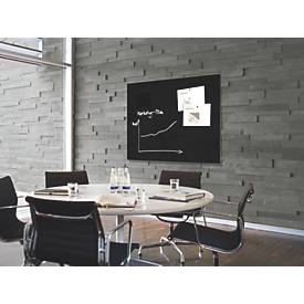 SIGEL Glas-Whiteboard Artverum, Ecken gefasert/poliert, magnetisch, inkl. 3 x Neodym-Magnete, B 1200 x T 18 x H 900 mm, ESG, schwarz