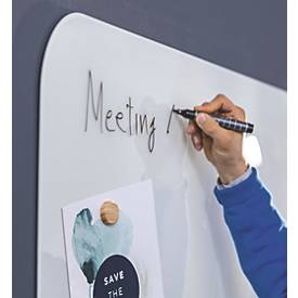 SIGEL Glas-Whiteboard Artverum, Ecken rund, magnetisch, inkl. 1 x Boardmarker schwarz, B 1000 x T 10 x H 650 mm, ESG, weiß