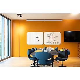 SIGEL Glas-Whiteboard Artverum, Ecken rund, magnetisch, inkl. 1 x Boardmarker schwarz, B 1200 x T 10 x H 900 mm, ESG, weiß