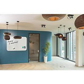 SIGEL Glas-Whiteboard Artverum, Ecken rund, magnetisch, inkl. 1 x Boardmarker schwarz, B 1500 x T 10 x H 1000 mm, ESG, weiß