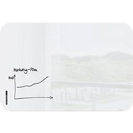 SIGEL Glas-Whiteboard Artverum, Ecken rund, magnetisch, inkl. 1 x Boardmarker schwarz, B 1500 x T 10 x H 1000 mm, ESG, weiß