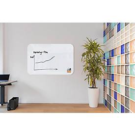SIGEL Glas-Whiteboard Artverum, Ecken rund, magnetisch, inkl. 1 x Boardmarker schwarz, B 1500 x T 10 x H 1000 mm, ESG, weiß
