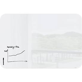 SIGEL Glas-Whiteboard Artverum, Ecken rund, magnetisch, inkl. 1 x Boardmarker schwarz, B 1800 x T 10 x H 1200 mm, ESG, weiß