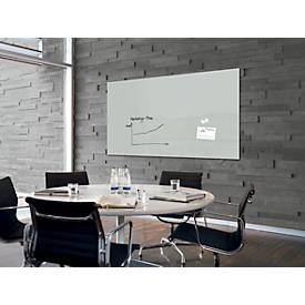 Sigel Glas-Whiteboard Artverum, glänzend, grau, magnethaftend, 1800 x 1200 mm + 2 SuperDym-Magnete
