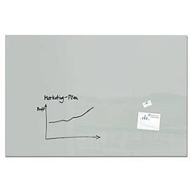 Sigel Glas-Whiteboard Artverum, glänzend, grau, magnethaftend, 1800 x 1200 mm + 2 SuperDym-Magnete