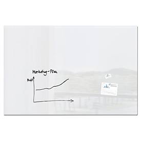 Sigel Glas-Whiteboard Artverum, glänzend, super-weiß, magnethaftend, 1800 x 1200 mm + 2 SuperDym-Magnete