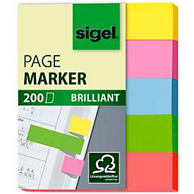 SIGEL Haftstreifen Brillant, 5 Farben sortiert