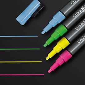 sigel Hochwertige Kreidemarker, 1 - 2 mm, farbig sortiert, 4 Stück