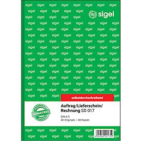 sigel® Kombinationsbuch (Auftrag/Lieferschein/Rechnung) SD017, DIN A5 hoch, 2 x 4 Blatt