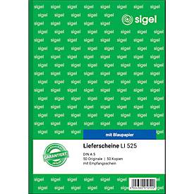 sigel® Lieferschein mit Empfangsschein LI525, DIN A5 hoch, 2 x 50 Blatt