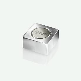 SIGEL Neodym-Magnete C10 Extra-Strong Cube-Design, für Glas-Magnettafeln und magnetische Whiteboards, hohe Haftkraft, Würfelform, silber, 4 Stück