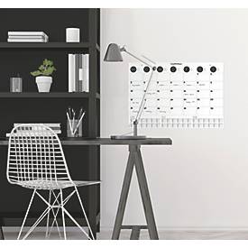 Sigel Papier-Schreibunterlage, Monatsplan, grau, ca. A2, Kalender 2026/2027/2028, DE/EN/FR/NL, 12 Blatt