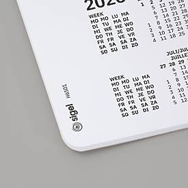 Sigel Papier-Schreibunterlage, Punktraster, weiß/schwarz, Kalender 2026/2027, DE/EN/FR/NL, A3, 30 Blatt