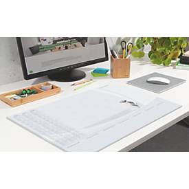 Sigel Papier-Schreibunterlage, Steine, grau/beige, ca. A2, Kalender 2026/2027/2028, DE/EN/FR, 30 Blatt