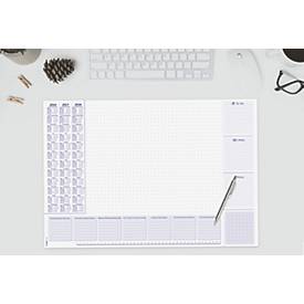 Sigel Papier-Schreibunterlage, Wochenplan, flieder, ca. A2, Kalender 2026/2027/2028, DE/EN/NL, 30 Blatt