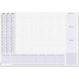 Sigel Papier-Schreibunterlage, Wochenplan, flieder, ca. A2, Kalender 2026/2027/2028, DE/EN/NL, 30 Blatt