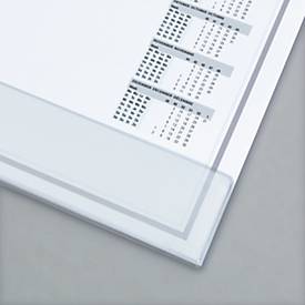 Sigel Papier-Schreibunterlage, Wochenplan, grau, ca. A2, Kalender 2026/2027, DE/EN/FR/NL, Schutzleiste transparent, 40 Blatt