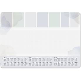 Sigel Papier-Schreibunterlage, Wochenplan, hellgrau/hellblau/hellgrün, ca. A2, Kalender 2026/2027/2028, DE/EN/FR/NL, 30 Blatt