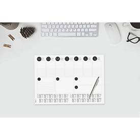 Sigel Papier-Schreibunterlage, Wochenplaner, grau, A3, Kalender 2026/2027, DE/EN/FR/NL, 30 Blatt