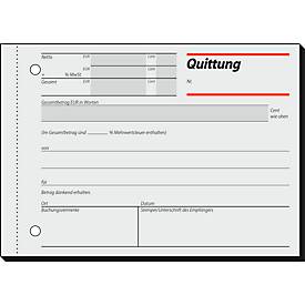 sigel® Quittung RC021, DIN A6 quer, 100 Blatt, Recyclingpapier mit Sicherheitsdruck